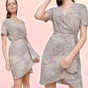 BABATON Aritzia Wallace Wrap Dress Sz XS Snake Print